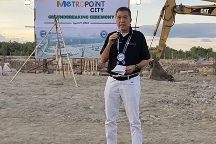 NOCCI President Edward Du keynotes METROPOINT CITY-Tanjay City Groundbreaking, marking a milestone in local development.