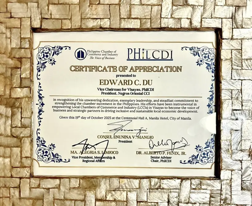 NOCCI joins PCCI National Workshop; Edward Du awarded for excellence in chamber leadership